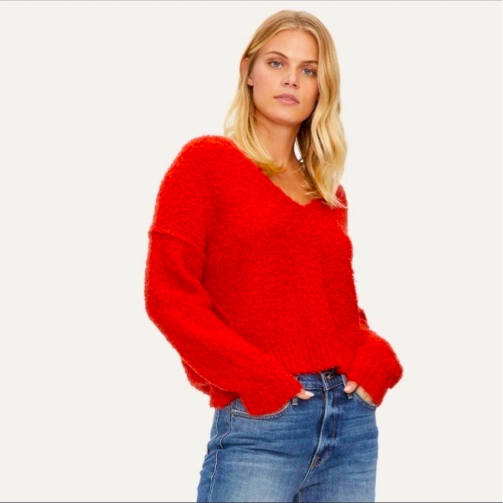 NWT Michael Stars Stacy Boucle Sweater in Pepper Sz Med
